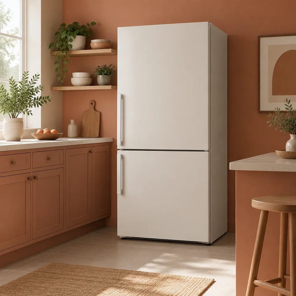 An open refrigerator with shelves of food inside